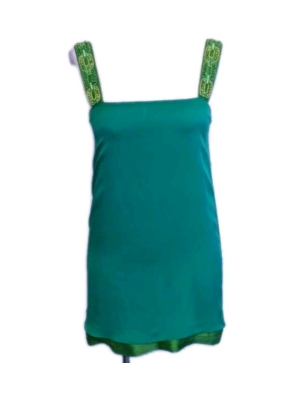 Alice + Olivia Silk Cocktail dress tank top mini Women's Size Small Green
